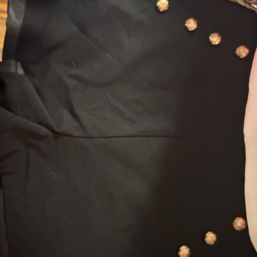 Black Shorts with Gold Button Accents